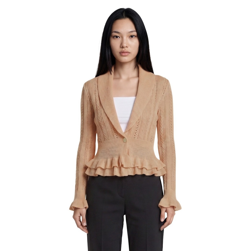 Lauren Ralph Lauren Linen Cardigan Sweater Women's Size Petite Kingston Peach‎